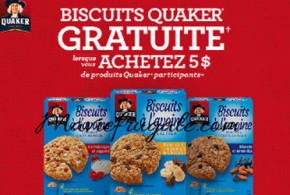 Boite Gratuite de cookies Quaker