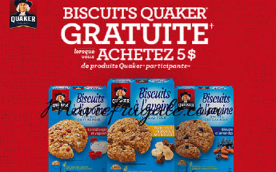 Boite Gratuite de cookies Quaker