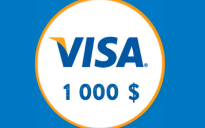 Cartes Visa prépayées de 1000$ à gagner