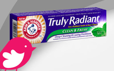 Echantillon Gratuit, dentifrices Truly Radiant de Arm & Hammer