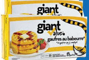 Emballage de gaufres Giant Value à 0.38$