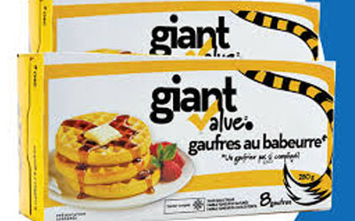 Emballage de gaufres Giant Value à 0.38$