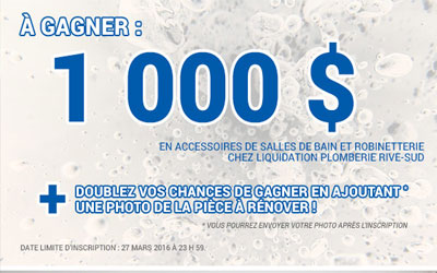 1000$ en accessoires de salles de bains