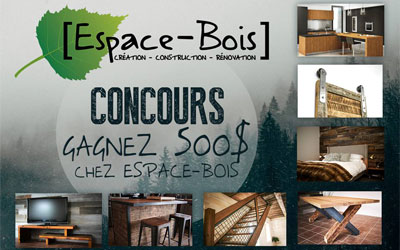 500$ chez Espace-Bois