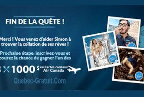Carte cadeau Air Canada de 1000$