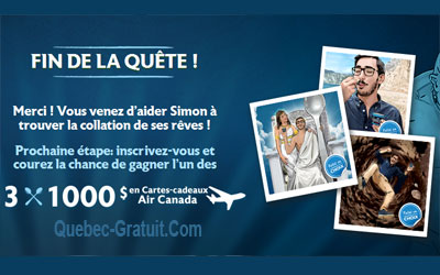 Carte cadeau Air Canada de 1000$