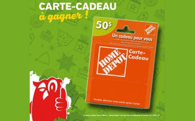 Carte cadeau Home Dépôt de 50$