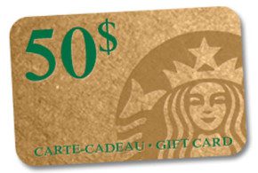 Carte cadeau Starbucks de 50$
