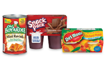 Coupon Snack Pack, Del Monte and Chef Boyardee