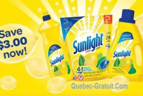 Coupon de 3$ sur les produits Sunlight