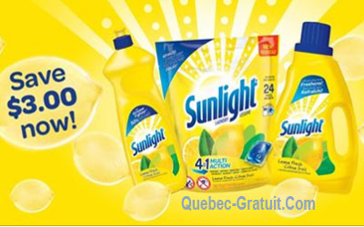 Coupon de 3$ sur les produits Sunlight