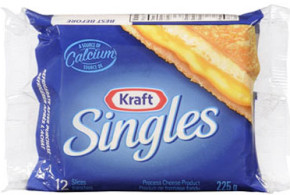 Fromage en tranches Singles de Kraft à 1.50$
