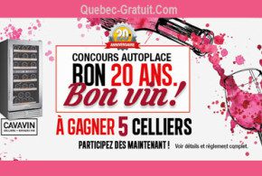 Gagnez 5 celliers de 28 bouteilles