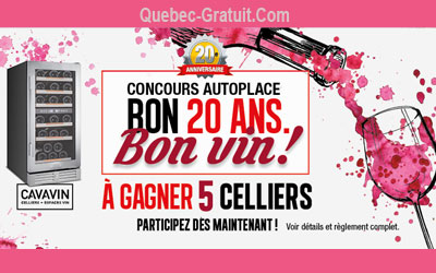 Gagnez 5 celliers de 28 bouteilles