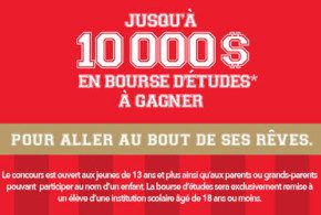 10000 $ en bourse d'études à gagner