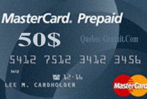 Carte cadeau Mastercard de 50$