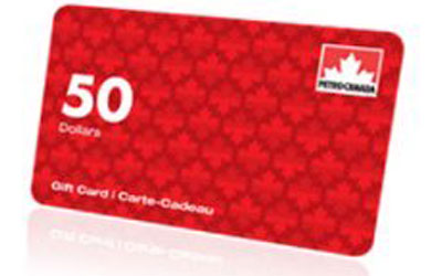 Carte cadeau Pétro-Canada de 50$