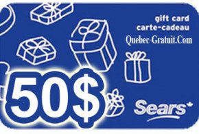 Carte cadeau Sears de 50$