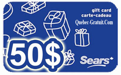 Carte cadeau Sears de 50$