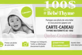 Carte-cadeau Thyme Maternité de 100 $
