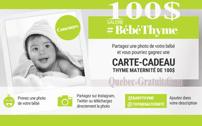 Carte-cadeau Thyme Maternité de 100 $