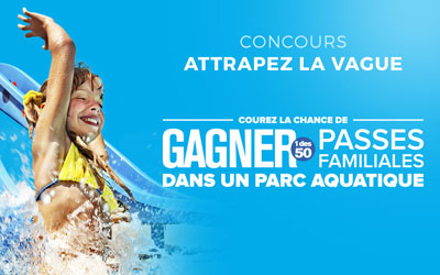 Passe familiale dans un des parcs aquatiques participants