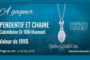 Pendentif et chaine Calcédoine Or 10k/diamant