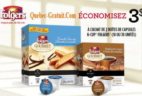 Rabais de 3$ sur 2 boîtes de capsules K-Cup Folgers