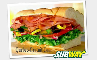 Sandwich Gratuit de 6 pouces chez Subway