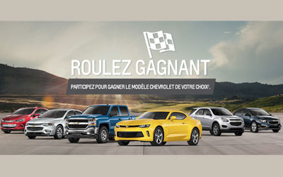 Véhicule GM 2016 au choix de 46585$