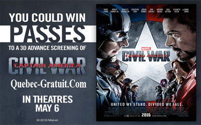 Billets pour l'avant-première du film Captain America