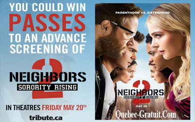 Billets pour l'avant-première du film Neighbors 2