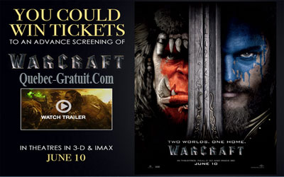 Billets pour l'avant-première du film Warcraft