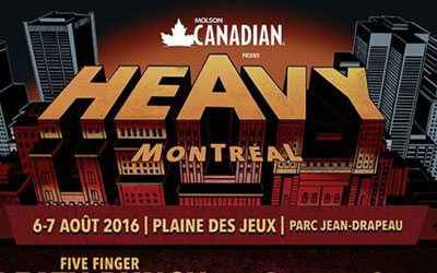 Billets pour la journée à Heavy Montréal 2016