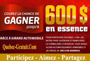 Jusqu'à 600$ en essence