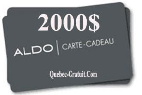 Carte cadeau Aldo de 2000$