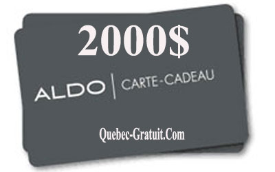 Carte cadeau Aldo de 2000$