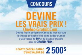 Carte-cadeau Canac d'une valeur de 2500$