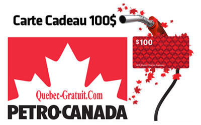 Carte cadeau Pétro-Canada de 100$