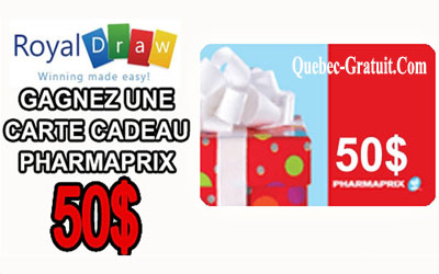 Carte cadeau Pharmaprix de 50$