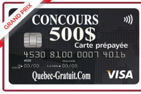 Carte prépayée Visa de 500$