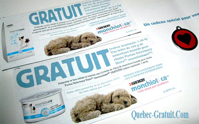 Nourriture et cadeau gratuit pour votre chiot