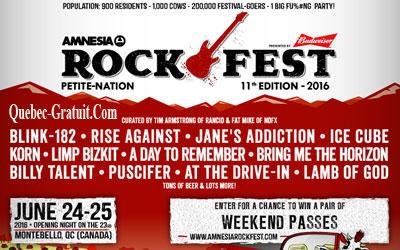 Billets et passe de camping pour le Rockfest 2016