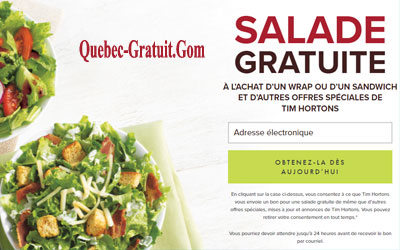 Une salade gratuite