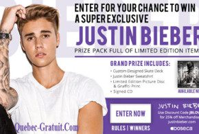 Ensemble cadeaux Justin Bieber