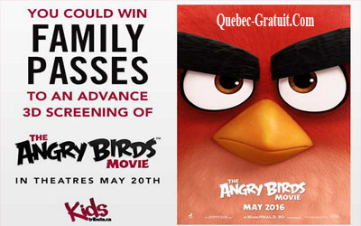 Billets pour l'avant-première du film Angry Birds