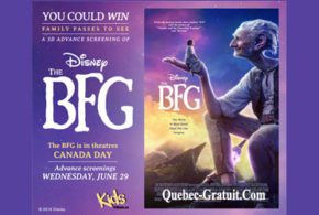 Billets pour l'avant-première du film The BFG