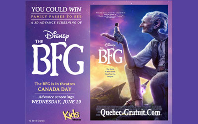 Billets pour l'avant-première du film The BFG