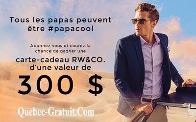 Carte-cadeau RW&CO de 300$