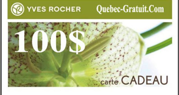 Carte cadeau de $100 chez Yves Rocher